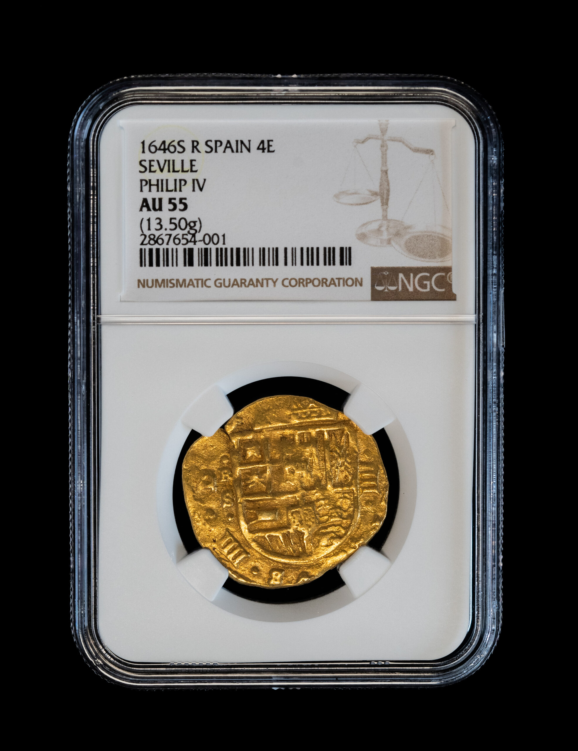Unique 1646 Seville Spain 4 Escudos - Finest & Only Example Known