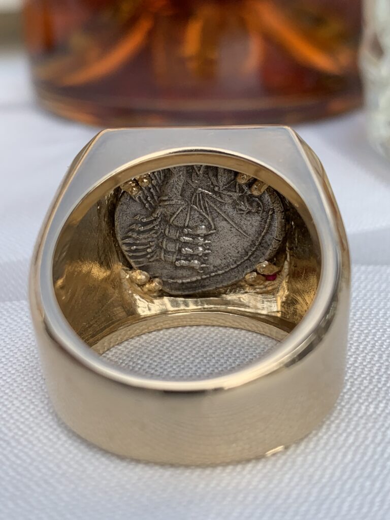 14K Gold Ring with Ancient Roman Denarius Coin