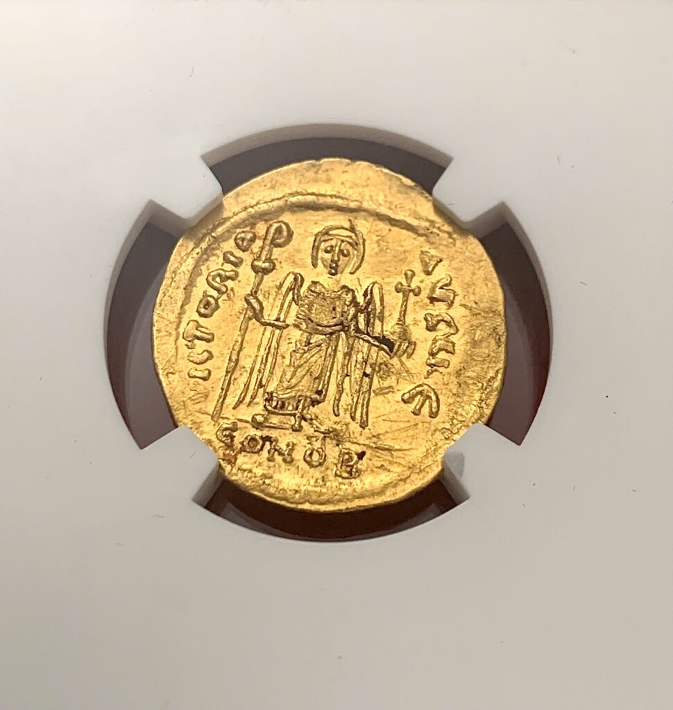 AV Solidus gold coin ancient Byzantine