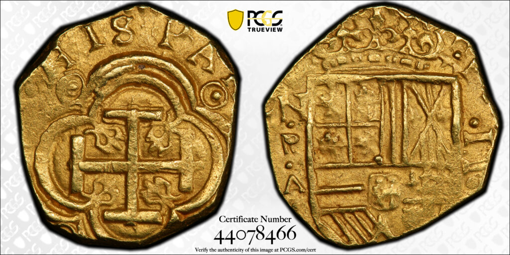 1628-1642 Nuevo Reino 2 escudos MS62