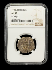 1704 Lima 2 Reales NGC AU50 Finest Known