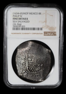 1634-65 Mexico 8 Reales Shipwreck Coin NGC Fine Details