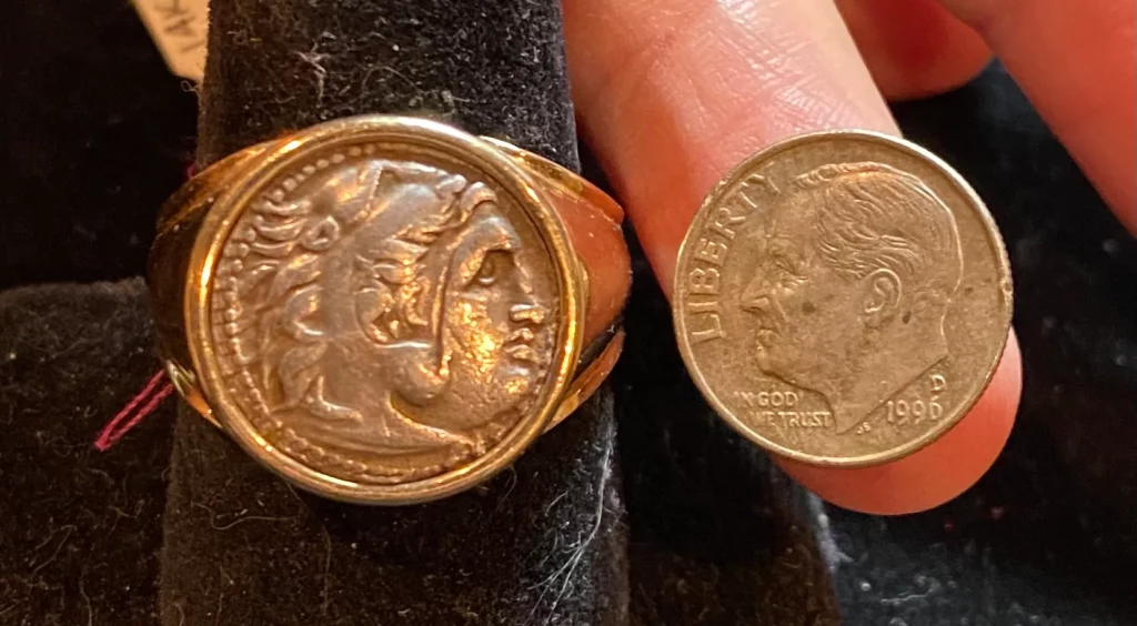 Alexander the Great drachm ring ancient coin
