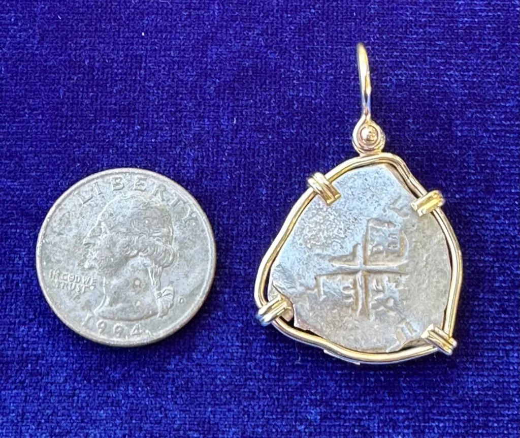2 reales cob pendant pirate coin