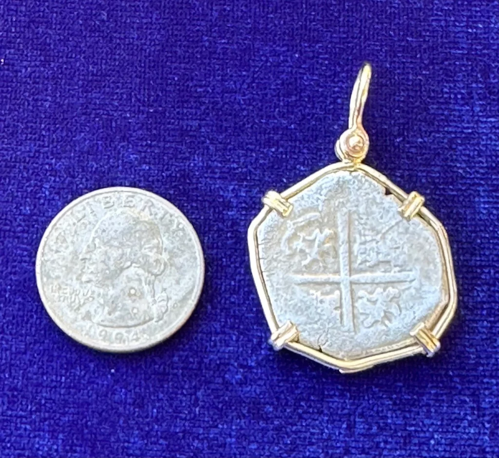 4 reales silver cob pendant pirate treasure