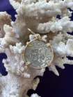 Silver Portuguese 100 REIS pendant in 14K gold