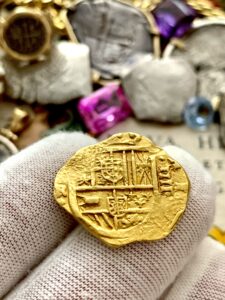Rare 1621-1665 Seville, Spain Gold 4 Escudos Pendant