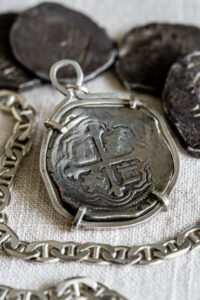 Mexico 8 reales silver pendant in a custom bezel