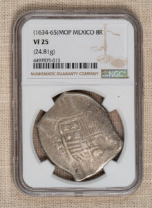 1634-65 Mexico 8 Reales NGC VF 25 spanish silver cob