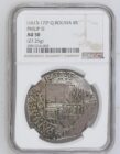 1613-17 Potosi 8 Reales Cob NGC AU 50 Pirate Era Coin!
