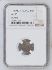 1729 1/2 Reale Mexico Mint NGC AU 55 Finest Known
