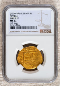 1630-1647 Seville 4 Escudos NGC MS 63 Finest Known!