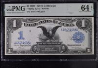 1899 $1.00 U.S. Silver Certificate - Graded PMG 64 Choice Uncirculated EPQ!