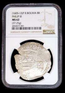 1605-13 Potosi 8 Reales NGC MS62 atocha era