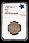 1598-1621 Toledo 2 reales silver cob NGC MS62 treasure coin