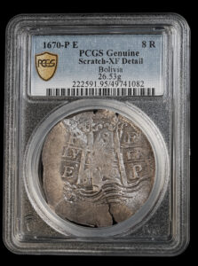 1670 Potosi 8 Reales cob PCGS XF Detail