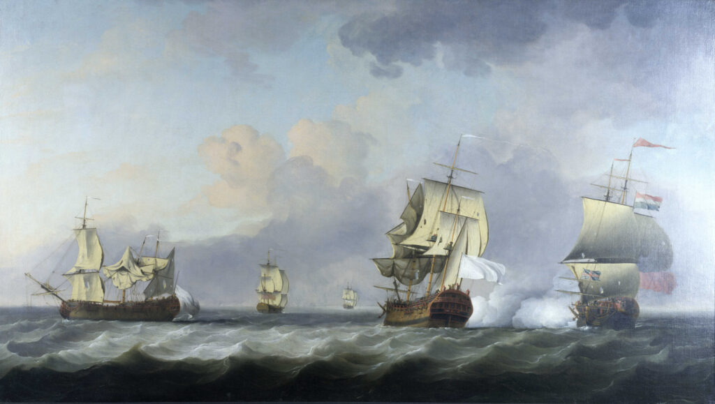 The Capture of the Marquise d'Antin' and Louis Erasme by English Privateers Duke and Prince Frederick
