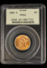 1885-S $5 Gold PCGS MS62 OGH