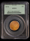 1910 $5 Indian PCGS MS64 OGH