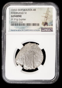 1652-66 Potosi 4 Reales Jupiter shipwreck cob NGC