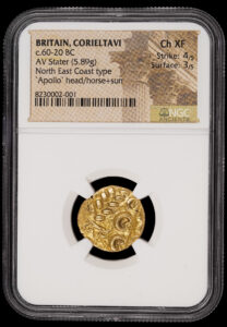 Britain Corieltavi Ca. 60-20 BC. Celtic AV Stater NGC Choice XF