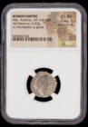 Roman Empire Marcus Aurelius AD 161-180 AR Denarius NGC Choice AU