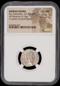 Roman Empire Sev. Alexander AR Denarius NGC Choice MS