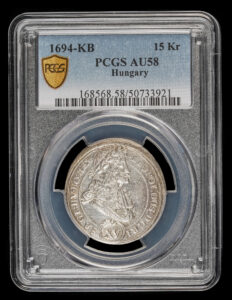 1695 15 Kreuzer PCGS AU58 - Finest Known