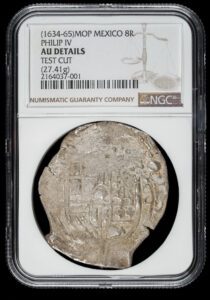 1634-65 Mexico 8 Reales NGC AU Details - Test Cut and Chopmarks