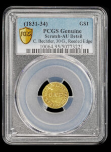 1831-34 C. Bechtler Gold $1 "30 Grains" PCGS AU Details 