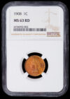 1908 Indian Cent NGC MS63 Red