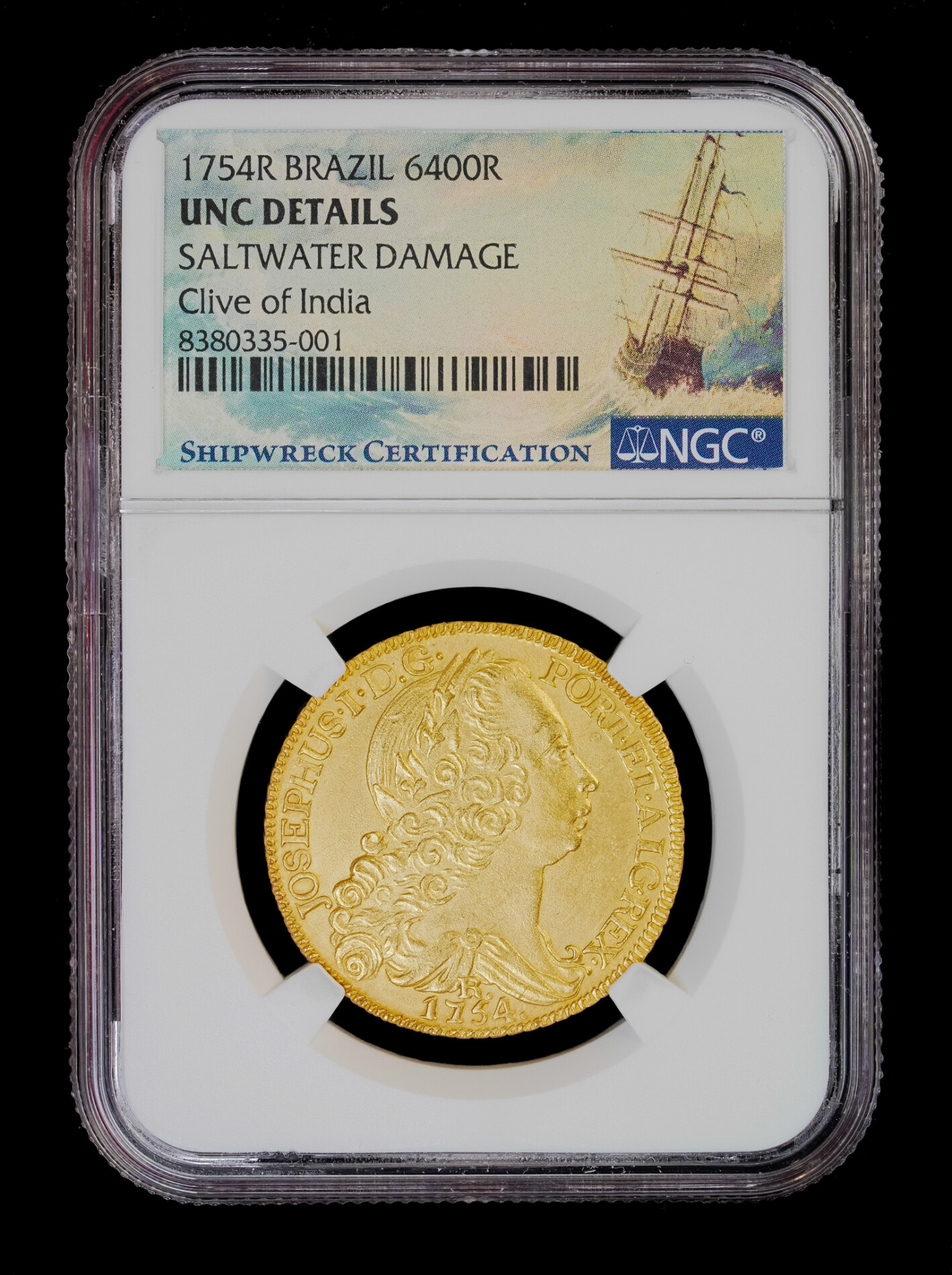 1754 Brazil 6400 Reis Dodington Shipwreck NGC UNC Details | Commodore ...