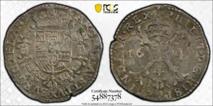 1649 Spanish Netherlands Patagon PCGS XF45