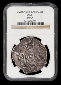 1652-59 Potosi 8 Reales Transitional Type NGC VF30