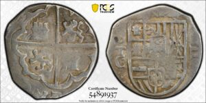 1599-09 Toledo 2 Reales PCGS VF Detail
