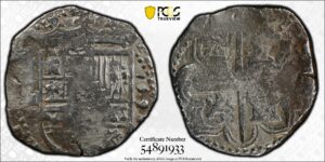 1592-97 Spain 4 Reales PCGS F Details