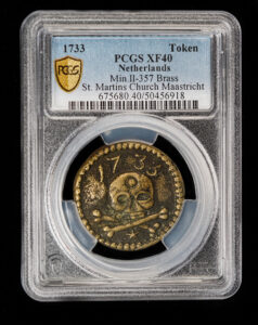 1733 St. Martins Church Skull Token PCGS XF40