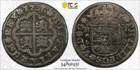 1736 Spain 2 Reales PCGS VF Details