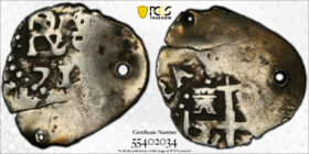 1671 Potosi 1/2 Reales PCGS F Details