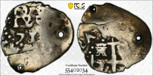 1671 Potosi 1/2 Reales PCGS F Details