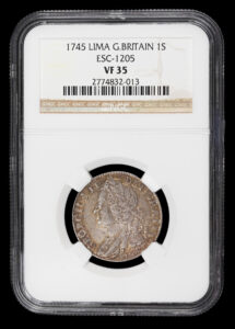 1745 British Lima Shilling