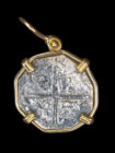 1591-1596 Toledo 2 Reales Pendant in 14K Bezel