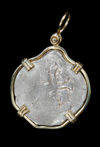 1634-1665 Mexico 4 Reales Pendant with 14K Bezel