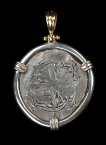 17th Century Mexico 4 Reales Silver Pendant treasure coin