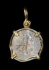 1700-1730 Mexico 1 Real Pendant in 14k Gold Bezel treasure coin