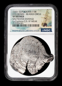 1651-52 Potosi 7.5 Reales NGC VF Details - Capitana Shipwreck