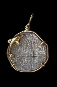 1598-1621 Spanish 2 Reales Pendant in 14K Bezel