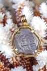 1714-15 Mexico 8 Reales Pendant in 14K Gold Bezel