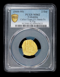 1666-1700 Colombia 2 Escudos PCGS MS62