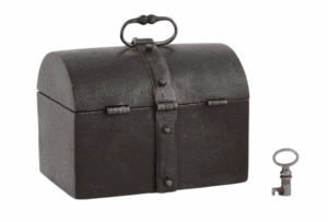 17th Century Iron Dome top chest with original key